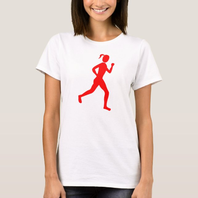 T-shirt Coureur (Femme) - Rouge (Devant)