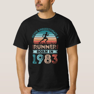 T-shirt Coureur né en 1983 40e anniversaire Cadeau coureur