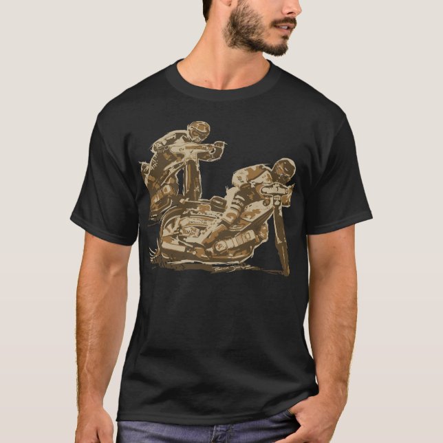 T-shirt Coureurs de moto de speed-way (Devant)