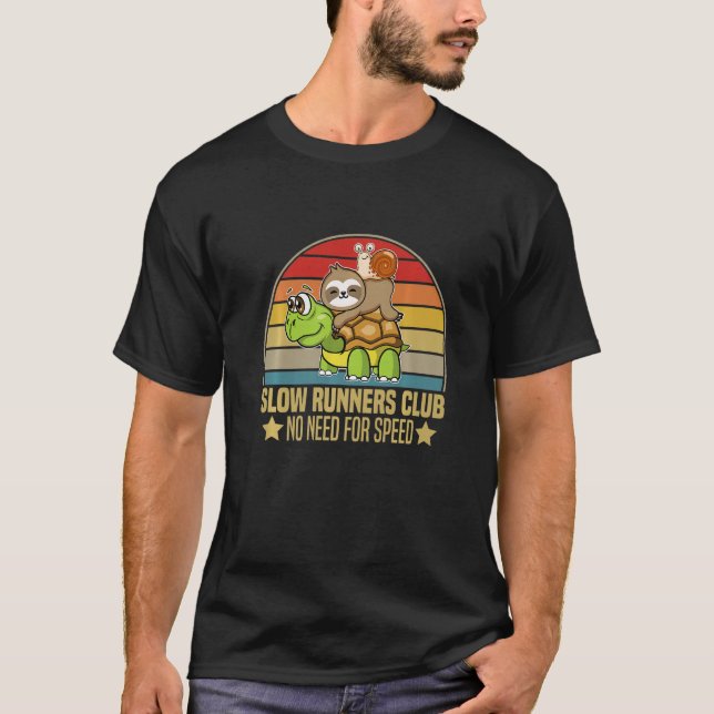 T-shirt Coureurs Lents Club Pas Besoin De Vitesse Tortue F (Devant)