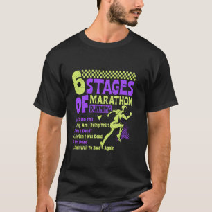 T-shirt Coureurs LES 6 ÉTAPES D'UN MARATHON Course Drôle M
