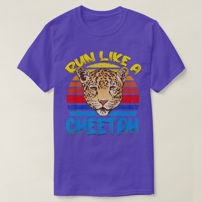 T-shirt Courez comme Cheetahs Chat le plus rapide Cheetah (Design devant)