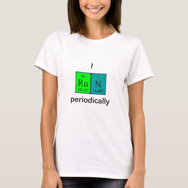 T-shirt Courez la chemise 8 de mot de table périodique (Devant)