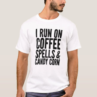 T-shirt Courez Sur Les Spells Café Et Candy Corn Enfants A