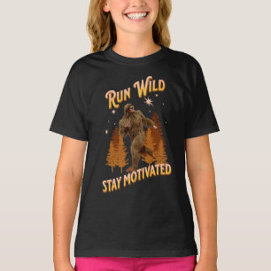 T-shirt Courir à l'état sauvage, rester motivé Funny Bigfo