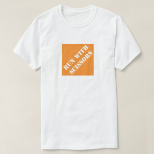 T-shirt Courir avec des Ciseaux Papa Drôle Humoristique Fê