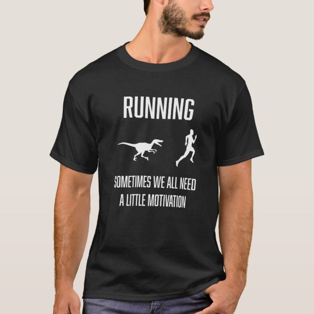 T-shirt Courir Avec Motivation Rex Runner Marathon (Devant)