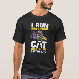 T-shirt Courir Cat Exécuter Jogging Jogger Runner
