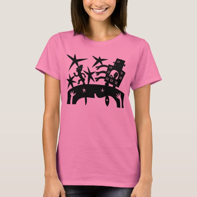 T-shirt Courir D'Un Robot (Devant)