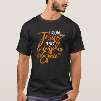 T-shirt Courir Je Coure Sur Jésus Et Épices Citrouilles