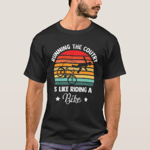 T-shirt Courir Le Pays, C'Est Comme Faire Un Vélo Drôle Bi