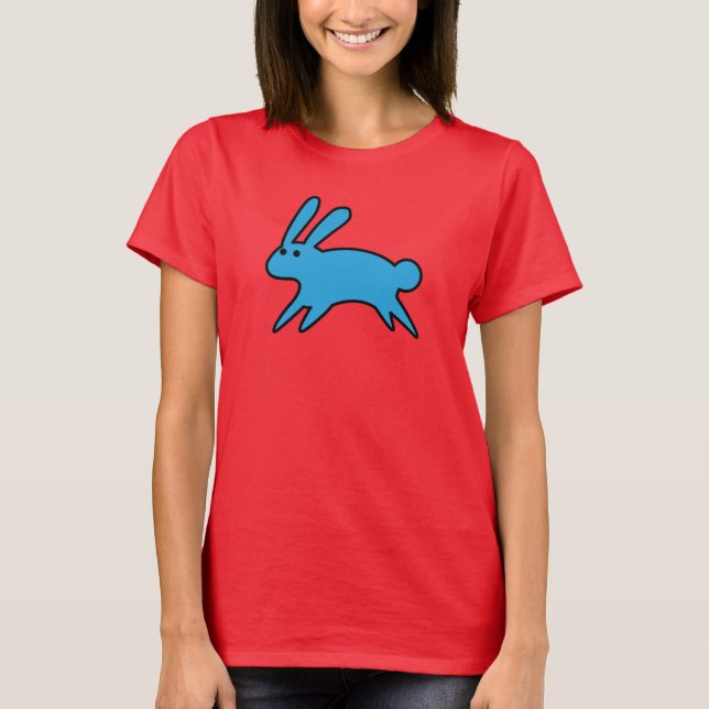 T-shirt Courir Le Petit Lapin Bleu (Devant)