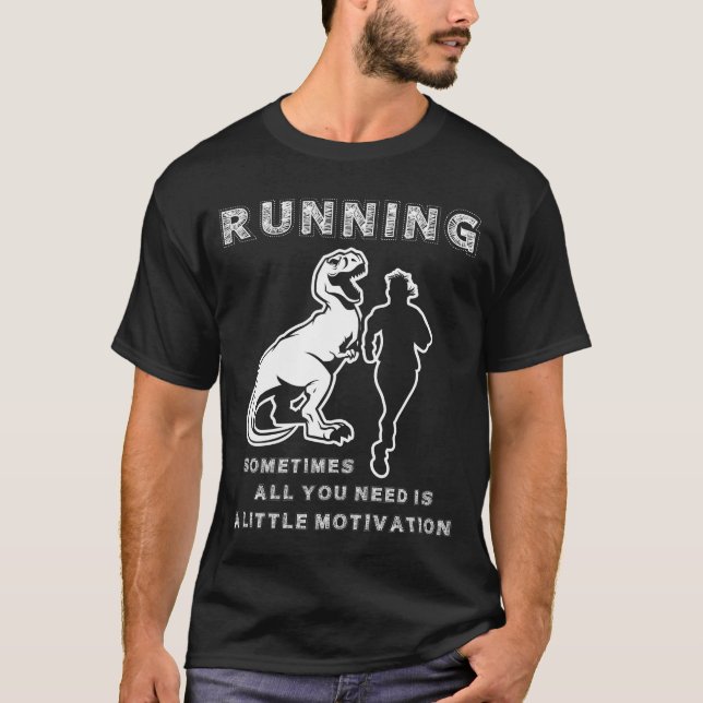 T-shirt Courir Les Chemises De Motivation Raptor Dinosaur  (Devant)