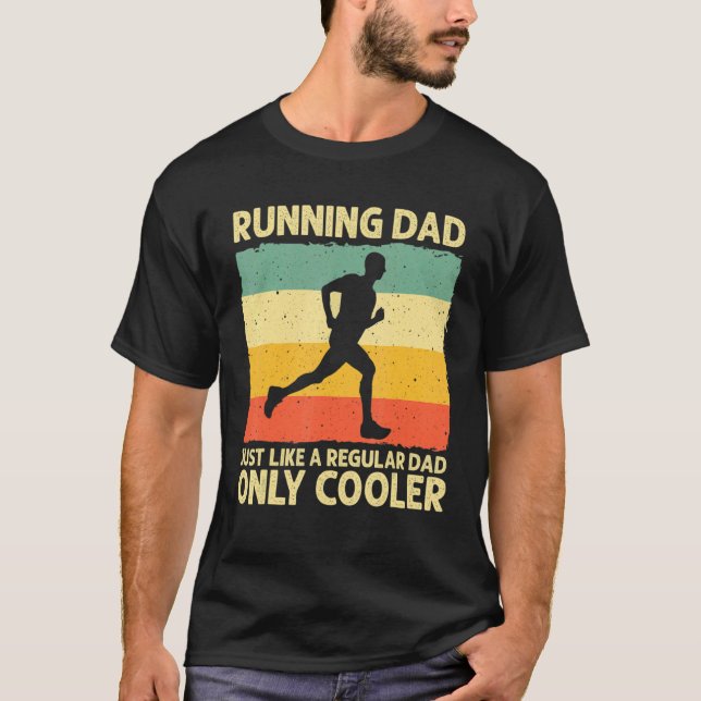 T-shirt Courir Pour Hommes Papa Marathon Coureur Marathon  (Devant)