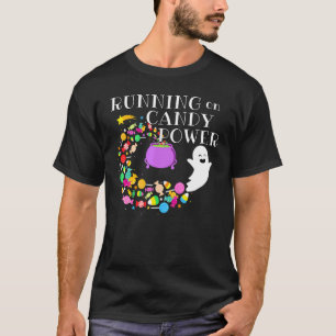 T-shirt Courir Sur Candy Power Happy Flying Ghost Hallowee