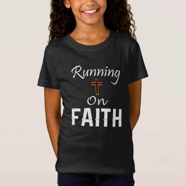 T-Shirt Courir sur le coureur de la foi (Devant)