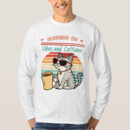 T-shirt Courir sur Vibes et Caféine - Cool Cat Retro