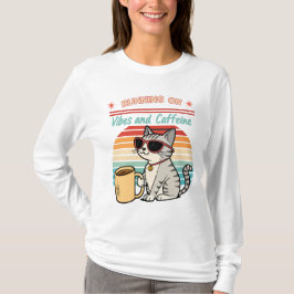 T-shirt Courir sur Vibes et Caféine - Cool Cat Retro