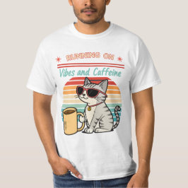 T-shirt Courir sur Vibes et Caféine - Cool Cat Retro
