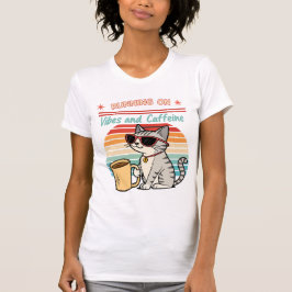 T-shirt Courir sur Vibes et Caféine - Cool Cat Retro