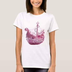 T-shirt Couronne de princesse argentée moderne imprimée