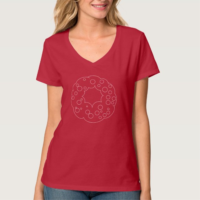 T-shirt Couronne élégante et arrondie pour les fêtes (Devant)