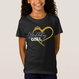 T-Shirt Couronne en forme de cœur pailletée or pour l'anni