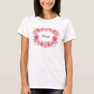 T-shirt Couronne florale de rose de mariée bohème