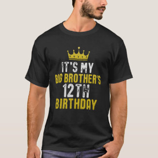 T-shirt Couronne Jaune 12e Anniversaire Pour Frère De Soeu