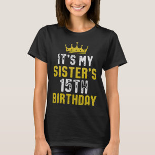 T-shirt Couronne Jaune 15e Anniversaire Pour Soeur De Soeu