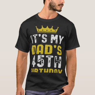 T-shirt Couronne Jaune 45e Anniversaire Pour Papa De Fils 