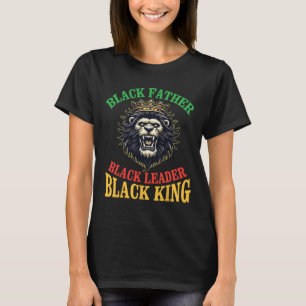 T-shirt Couronne Lion noir Père noir Black Leader Black Ki