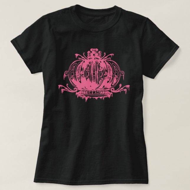 T-shirt Couronne rose gothique pourrie (Design devant)
