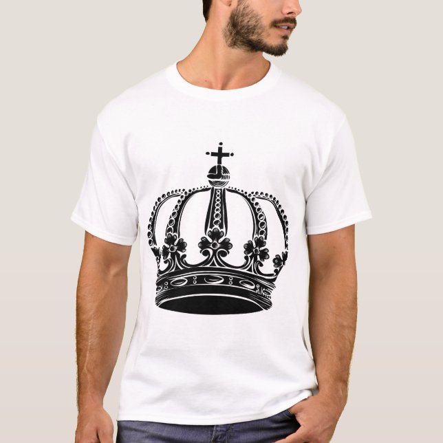 T-shirt Couronne royale 02 - Noir (Devant)