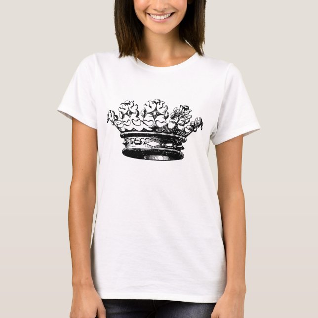 T-shirt Couronne vintage - Noir (Devant)