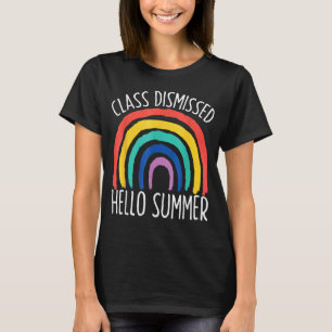 T-shirt Cours abandonné Bonjour été Dernier jour d'école E