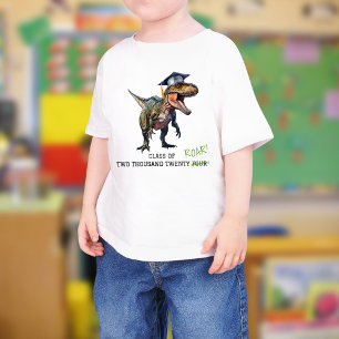 T-shirt Cours de route de 2024 Enfants Dinosaure Graduatio
