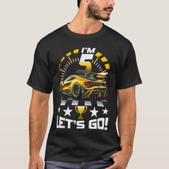 T-shirt Course 5 Ans 5e Anniversaire Gold Racing (Devant)