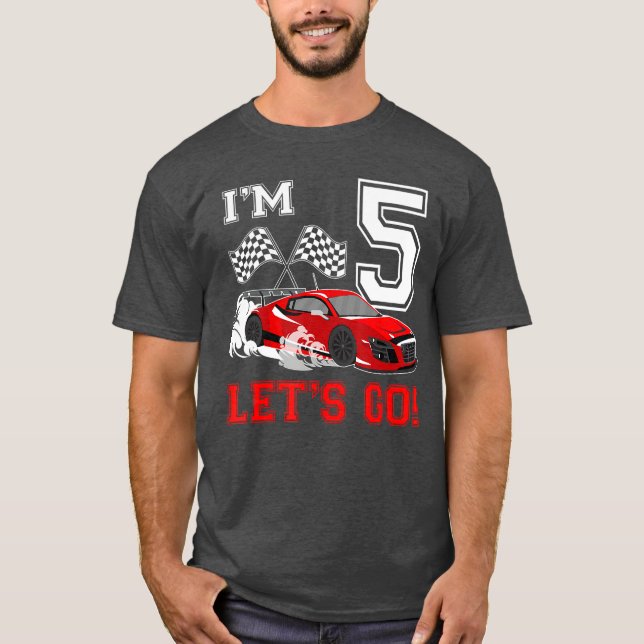 T-shirt Course 5 Ans 5e AnniversaireCourse Garçon (Devant)