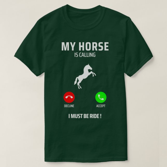 T-shirt course à cheval drôle citation cheval appel (Design devant)