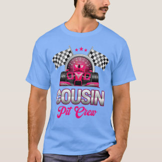T-shirt Course Cousin Pit Crew Anniversaire Fête Fille Cou