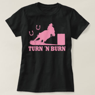T-shirt Course de barils de cheval Tourner et brûler Rodeo