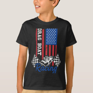 T-shirt Course de bateau de dragage amérique drapeau usa b