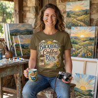 Course de café sur les routes rurales au lever du