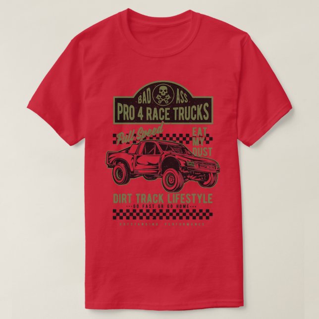 T-shirt Course de camion Pro 4 pleine vitesse (Design devant)