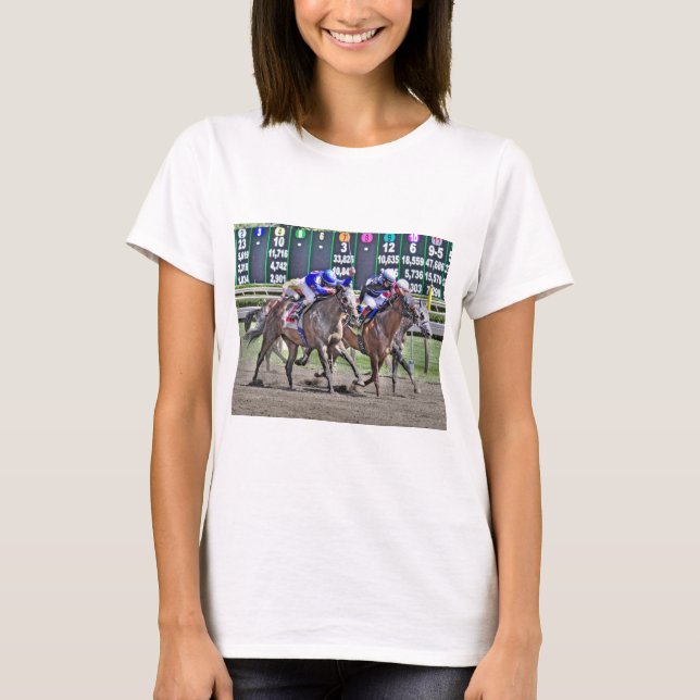 T-shirt Course de chevaux de Saratoga (Devant)