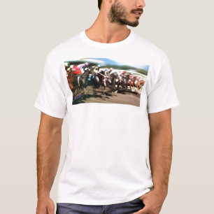 T-shirt Course de chevaux - graphique coloré