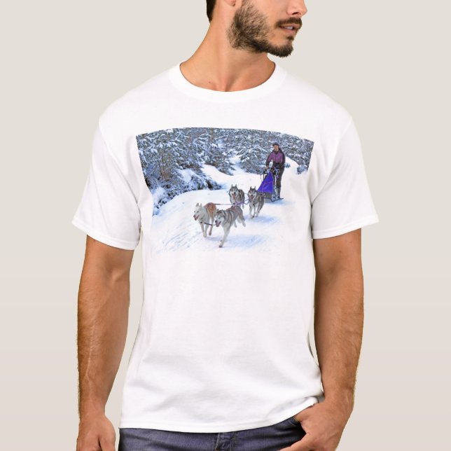 T-shirt Course de chiens de traîneau (Devant)