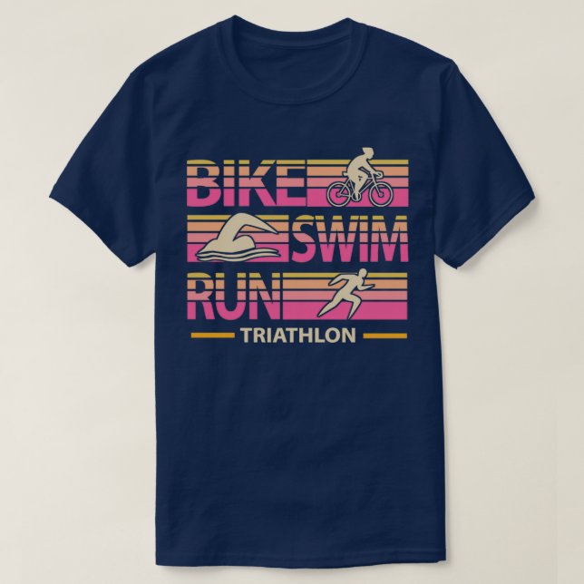 T-shirt Course de natation à vélo triathlon 2 (Design devant)