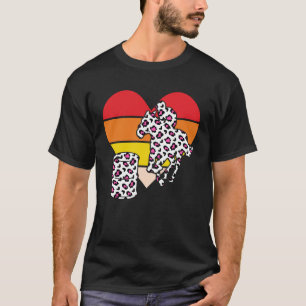 T-shirt Course de tonneaux Léopard Graphique Cœur Rétro Co